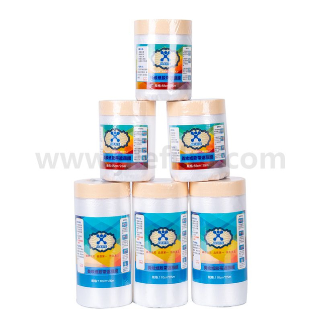Crepe Tape with Masking Film for construction painting
