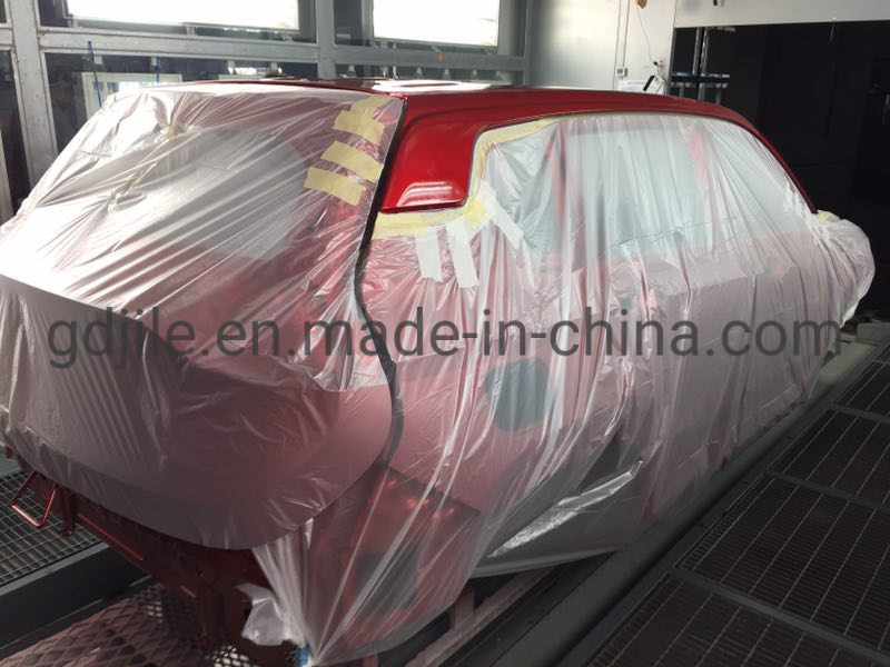 High Temperature Resistant Crepe Pre-Taped Masking Film for Two Tone Car Painting Similar to 4380